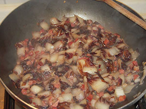 Risotto affumicato con radicchio e speck