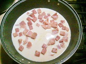 Tagliatelle al prosciutto in riduzione di latte al limone